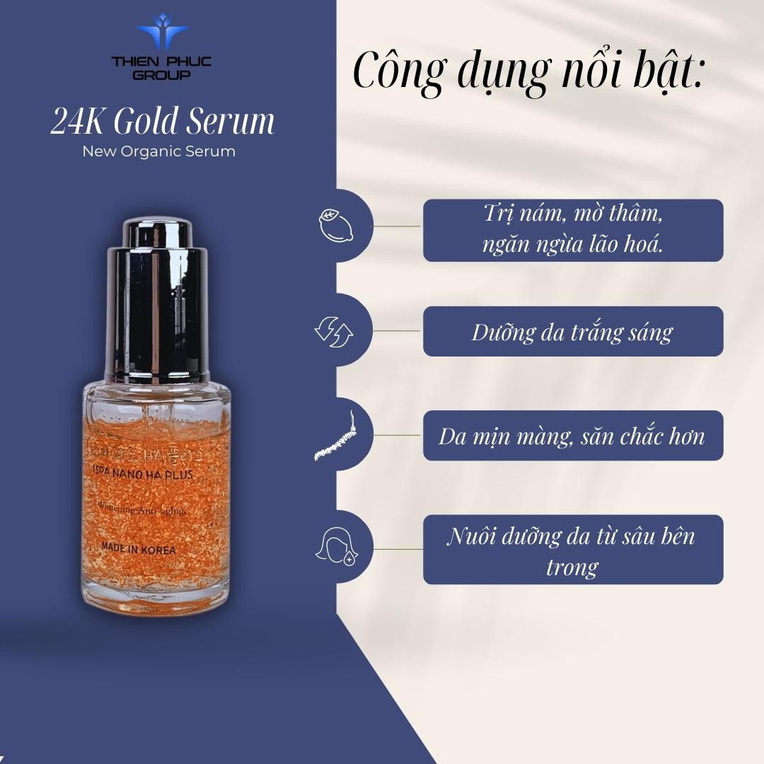 TINH CHẤT DƯỠNG TRẮNG TRỊ NÁM TÀN NHANG - ONE SPA 24K GOLD SERUM